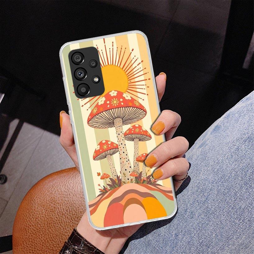 Boho Hippy Mushroom Sunrise Phone Case For Samsung Galaxy A52 A32 A22 A12 A51 A31 A50S A30S A20S A10S Note 20 Ultra 10 Plus S10