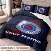 Rangers FC Printed Bedding Set Custom Name Text 1 Duvet Cover 2 Pillowcases For Bedroom