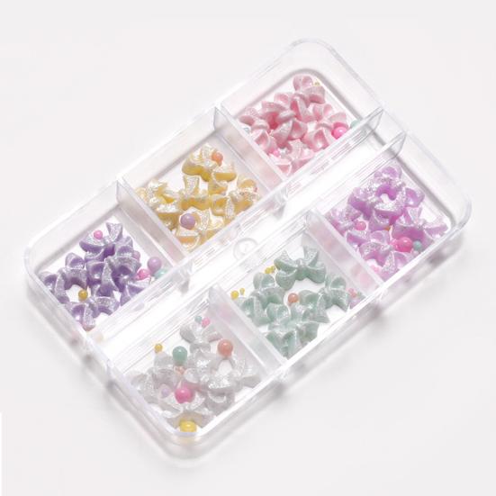 Yousheng 1 коробка Нейл-арт бант не падающий трехмерный блеск не выцветающий DIY смола осень зима кавайный бант нейл-арт очарование маникюрный салон поставки