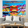 Sesame Street Print Tapestry, Backdrop, Easy Setup, Ideal for Bedroom, Office & Living Room, with Aesthetic Wall Hanging Decor.