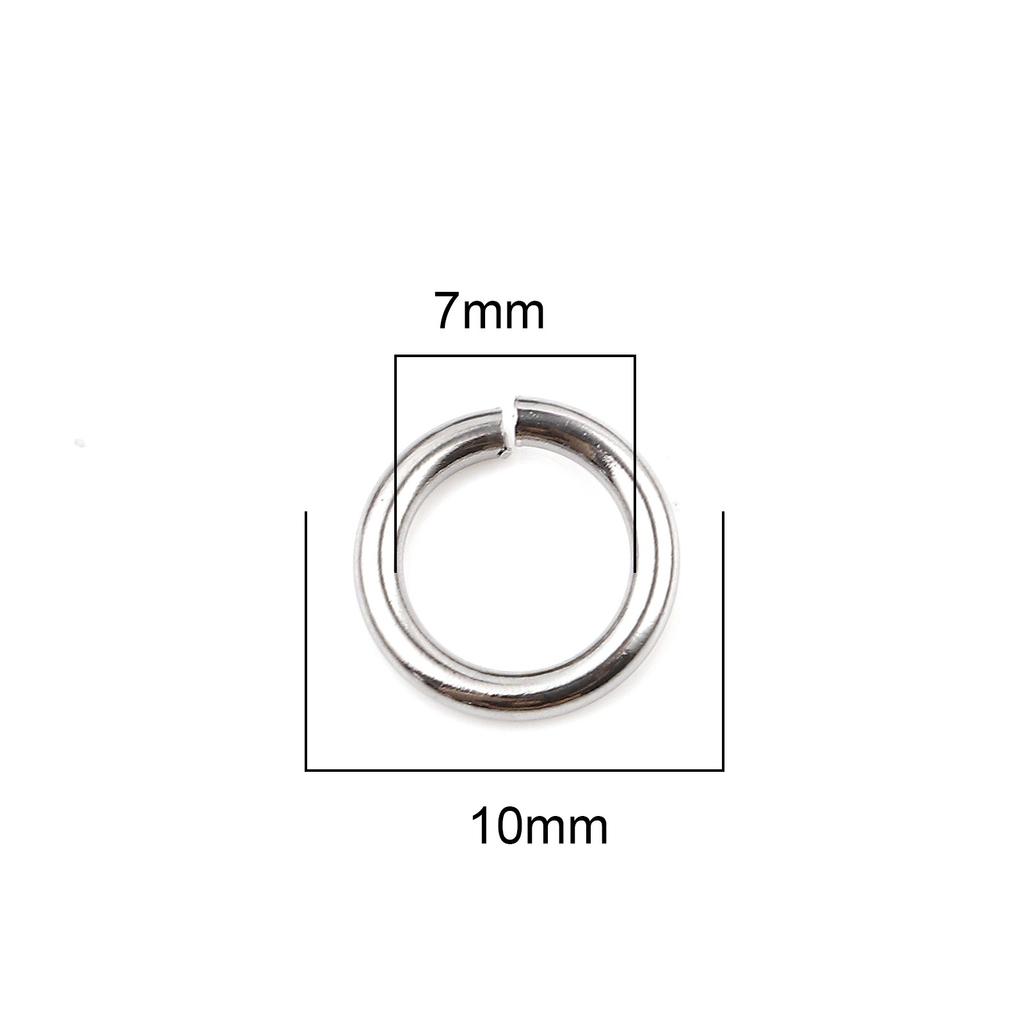100pcs 0.5mm-1.8mm-4mm-16mm Stainless Steel Open Jump Rings Findings Round Silver Color DIY Making Keychain Necklace Jewelry