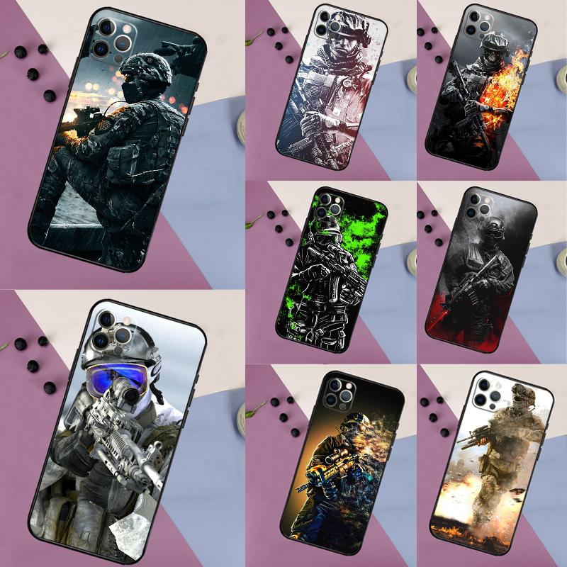 Чехол для Samsung Galaxy S23 Ultra S21 S22 S24 S25 Ultra S9 S10 Plus S25 FE S20 FE с изображением Военнослужащего Спецназа, Задняя крышка