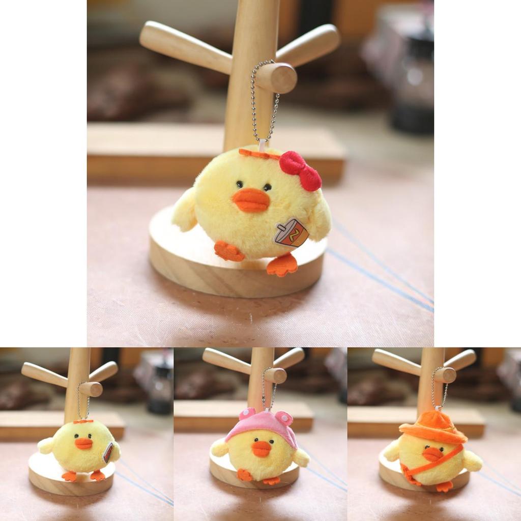 Yellow Keychain Chick Backpack Decor Pp Cotton Stuffed Doll Gift For Kids