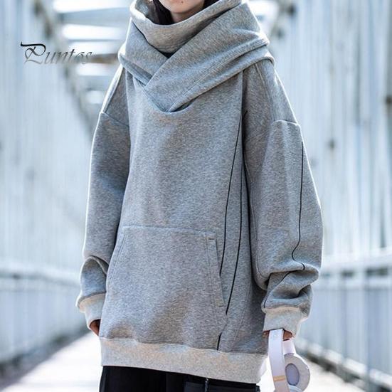 Зимняя толстовка унисекс с капюшоном и защитой шеи, высокий воротник и капюшон в стиле хип-хоп, большой передний карман, утепленная верхняя одежда для отдыха