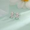 Exquisite Micro Inlaid Four-Pointed Star Plating Earrings Women Tiny Cute Banquet Jewelry