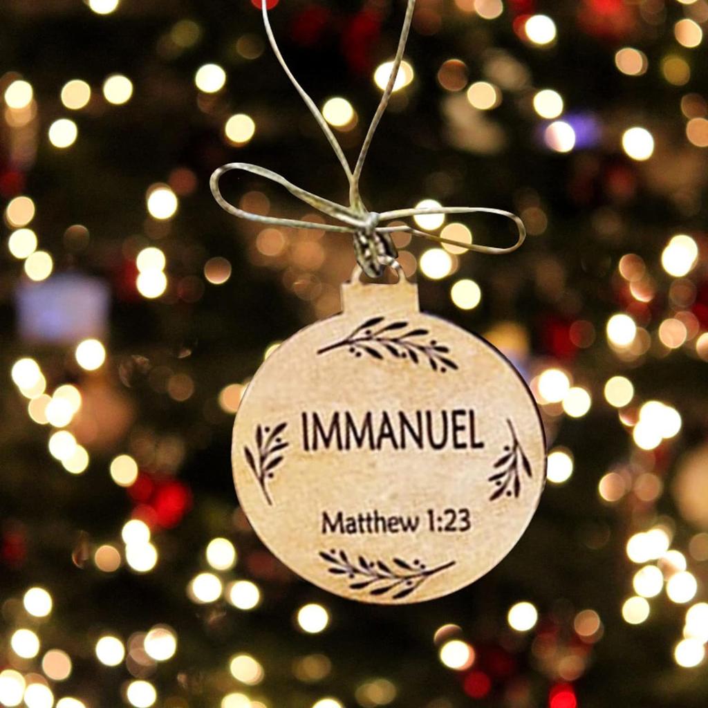 25 штук в упаковке с именами, диаметр 5 см / 2 дюйма | Именной Адвент, деревянные подвесные украшения с именами Спасителя, украшения для декора рождественской елки