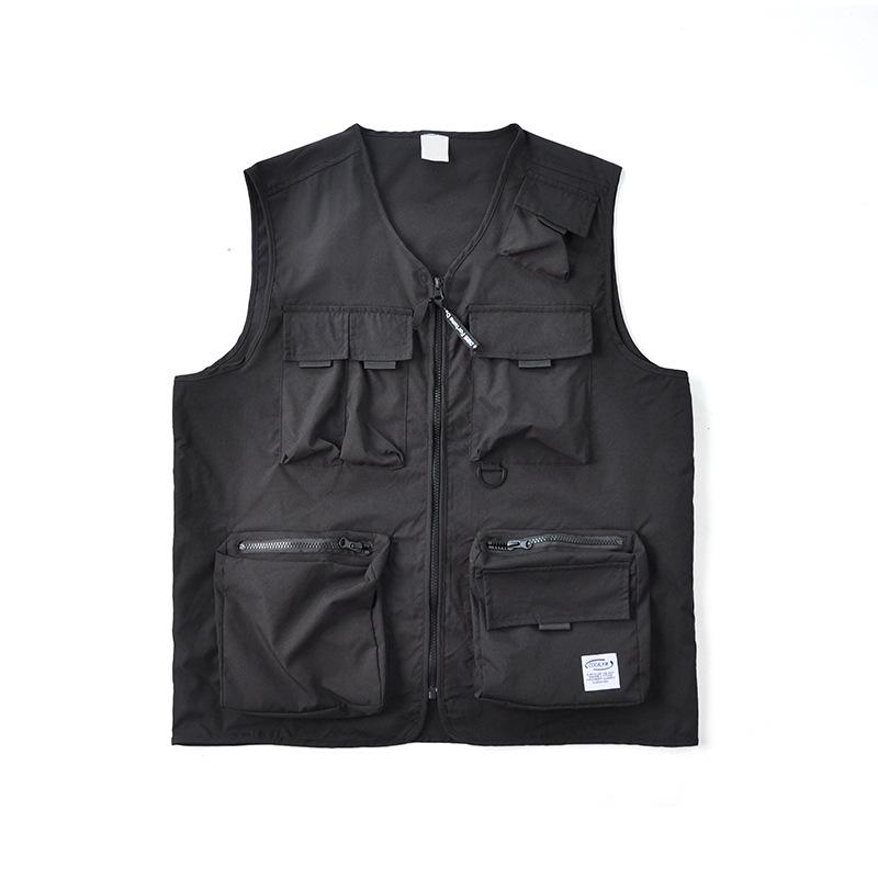 Men's Korean Style Multi-Pocket Workwear Vest - Trendy, Loose, and Sleeveless Summer Waistcoat