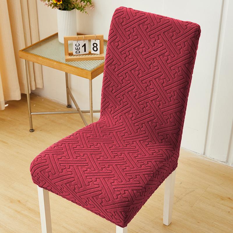 Modern Simple Chair Cover Thick Jacquard Chair Cover Elastic Full-cover One-piece Dustproof Skirt Dining Chair Cover Non-slip