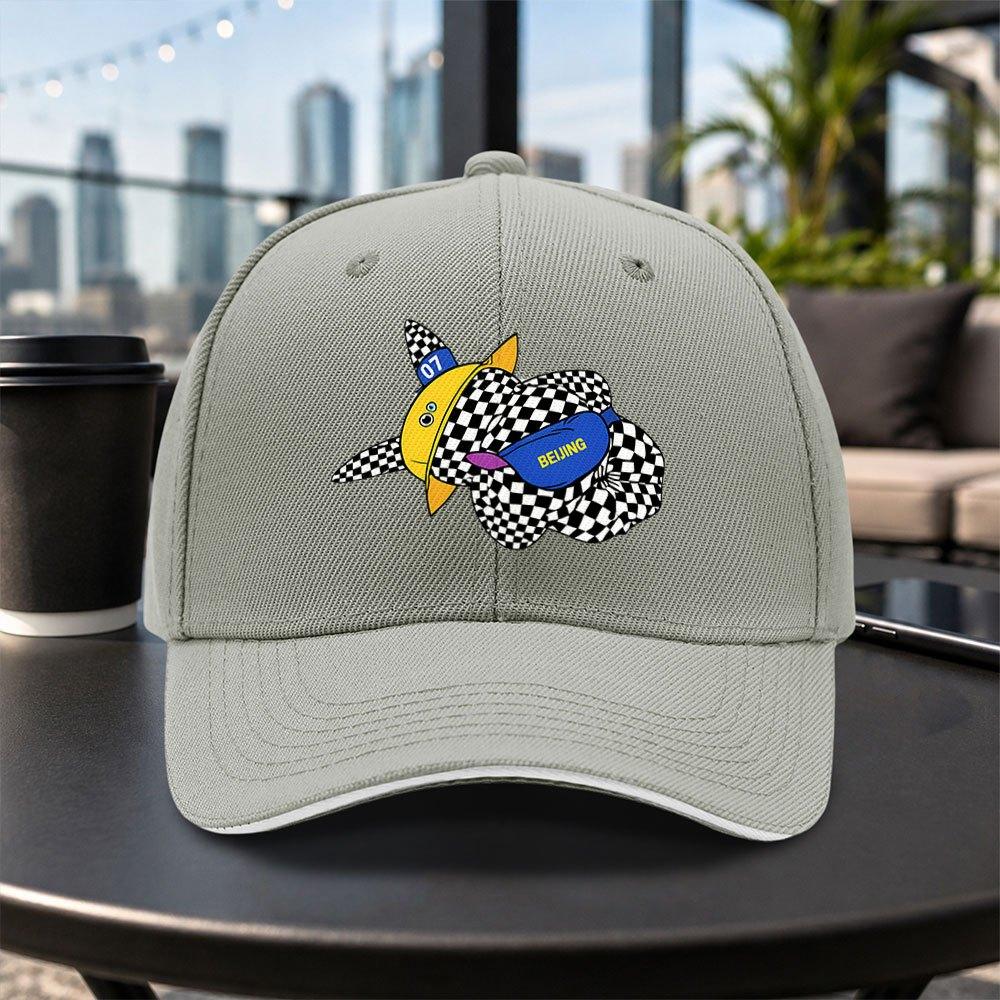 Beijing Plaid Duck Adjustable Baseball Cap Lightweight Unisex Fashion Hat for Sports Commute Parties Vacations
