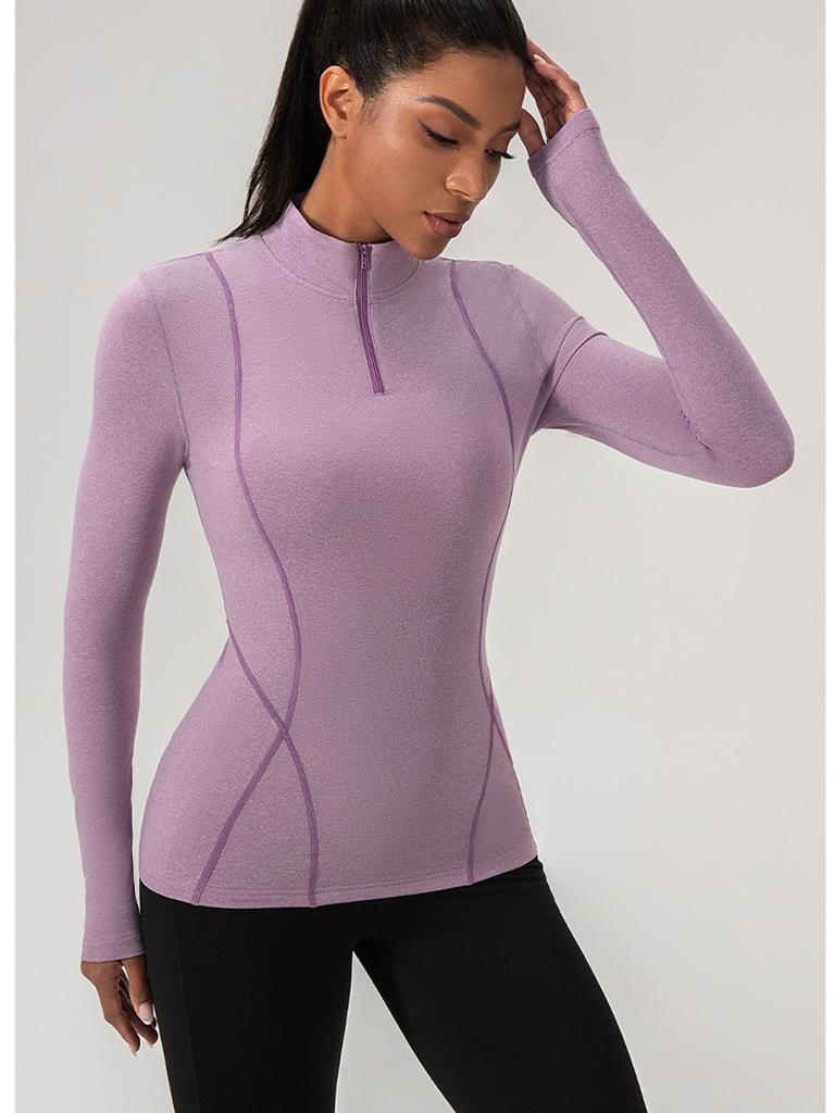 Новая женская осенне-зимняя флисовая куртка для йоги, тренировок, бега, с длинным рукавом, худи на молнии до середины.