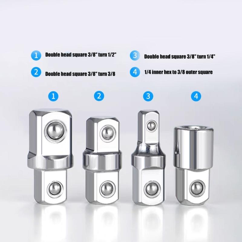 Multiple Size Socket Adapter 1/4 To 3/8 or 1/2 Inch Square Drive Converter Set for Home Improvement and Workshop Tasks