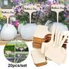 20pcs Wooden T-Shaped Garden Sign, Creative Plant Flower Insert Label Handwritten Landscape Sign For Garden