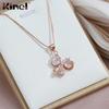 Ожерелье Kinel с блестящим кристаллом и цветком циркона для женщин