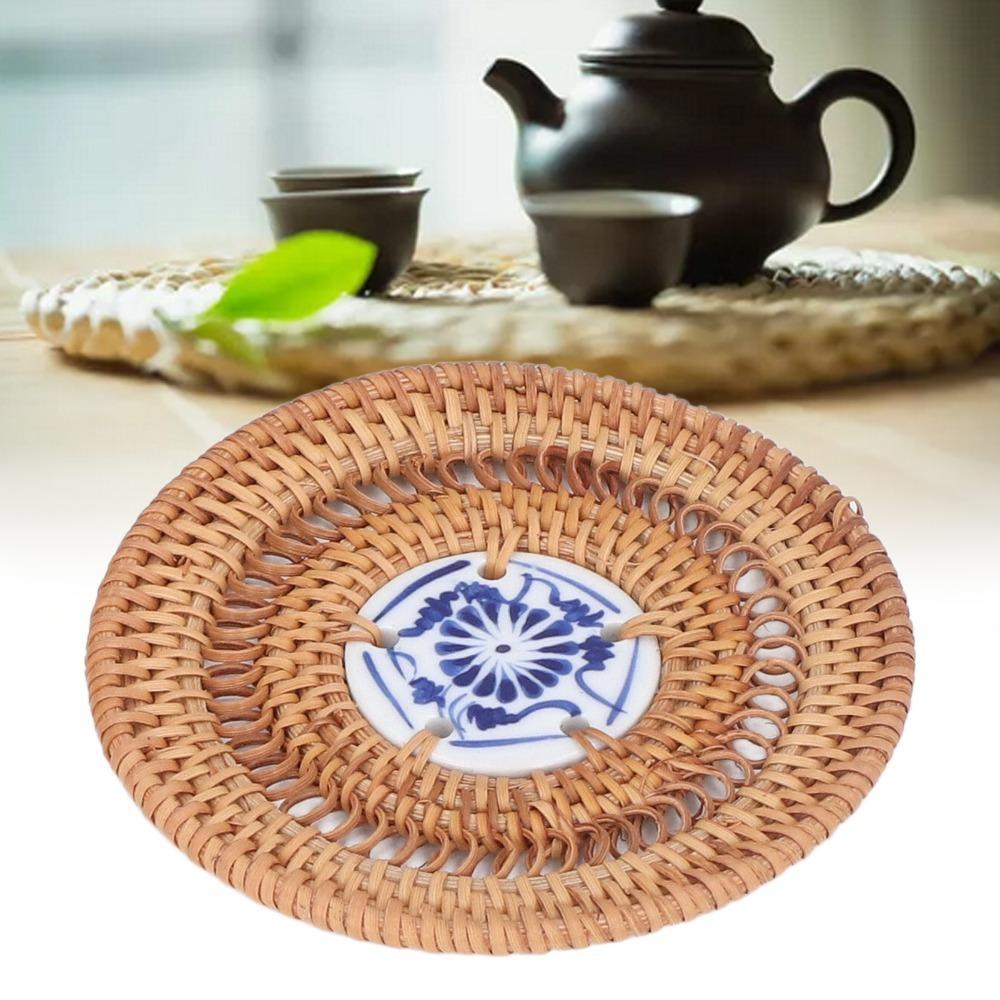 Autumn Vine Tea Set Pad Handcraft Anti Scald Mat Heat Dissipation Coaster Tea Table