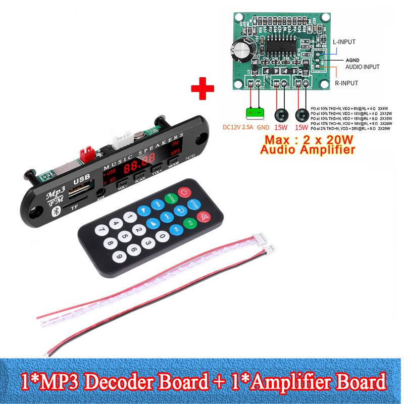 TF FM-радио аудио MP3-плеер AUX MP3 модуль декодер плата USB источник питания автомобильный пульт дистанционного управления музыкальным динамиком 9 В 12 В