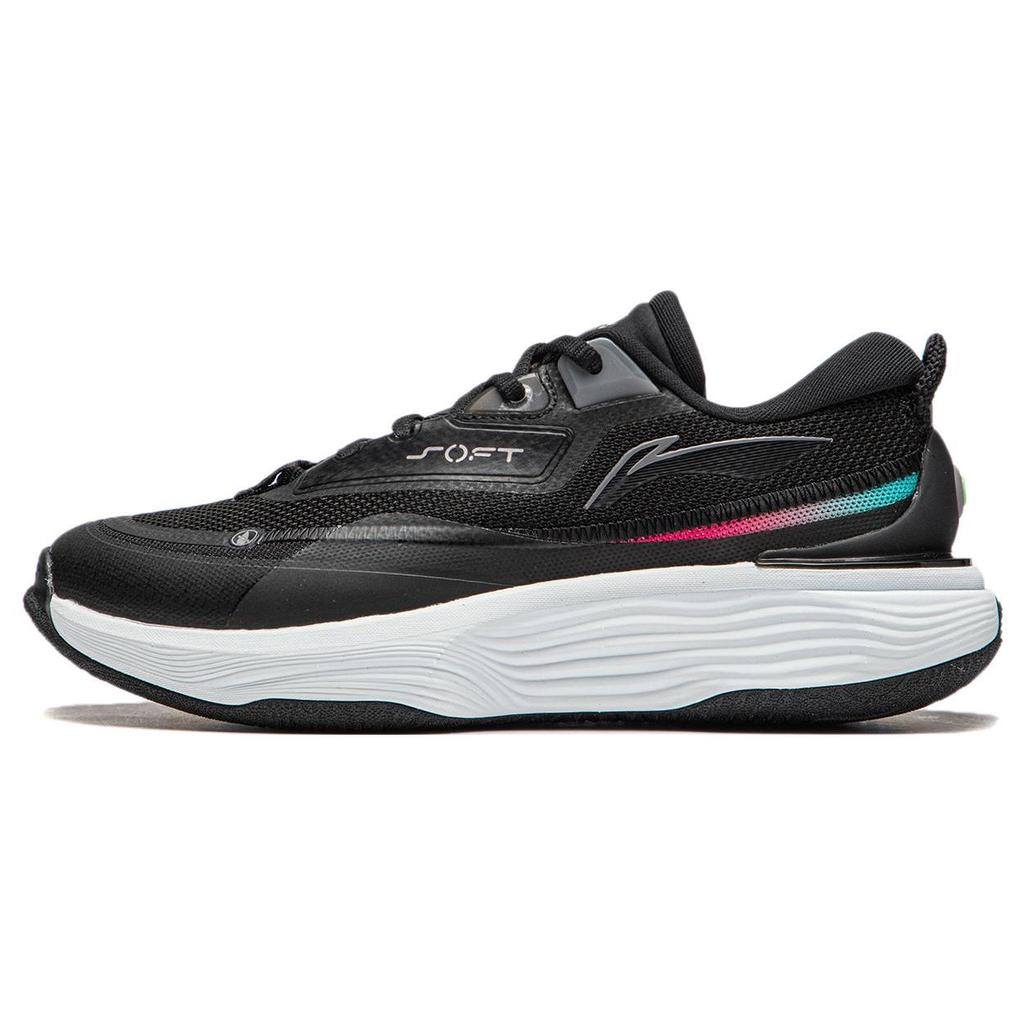 Li-Ning Soft Warm Fabric TPU Non-Slip Wear-Resistant Low-Top Casual Shoes Women Sneakers Black AGLT122-1
