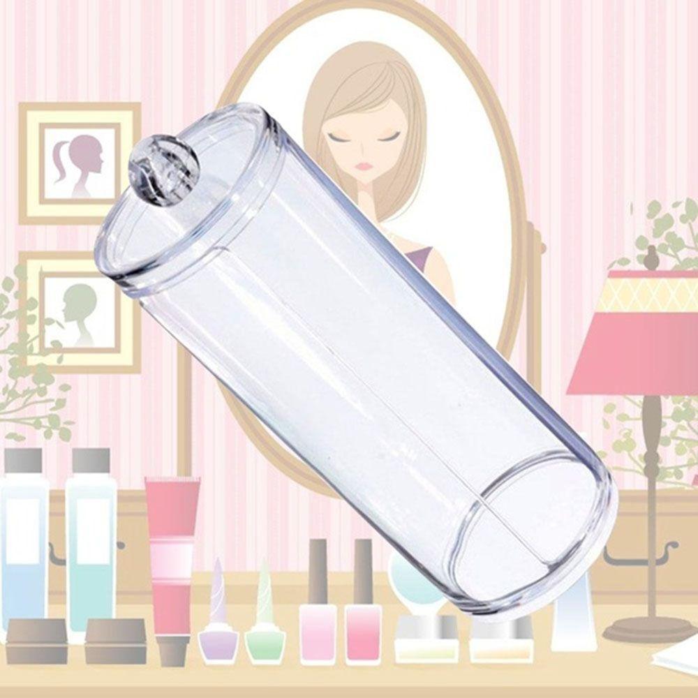 New Round Holder Container Cosmetic Organizer Makeup Cotton Acrylic Box Pads Storage