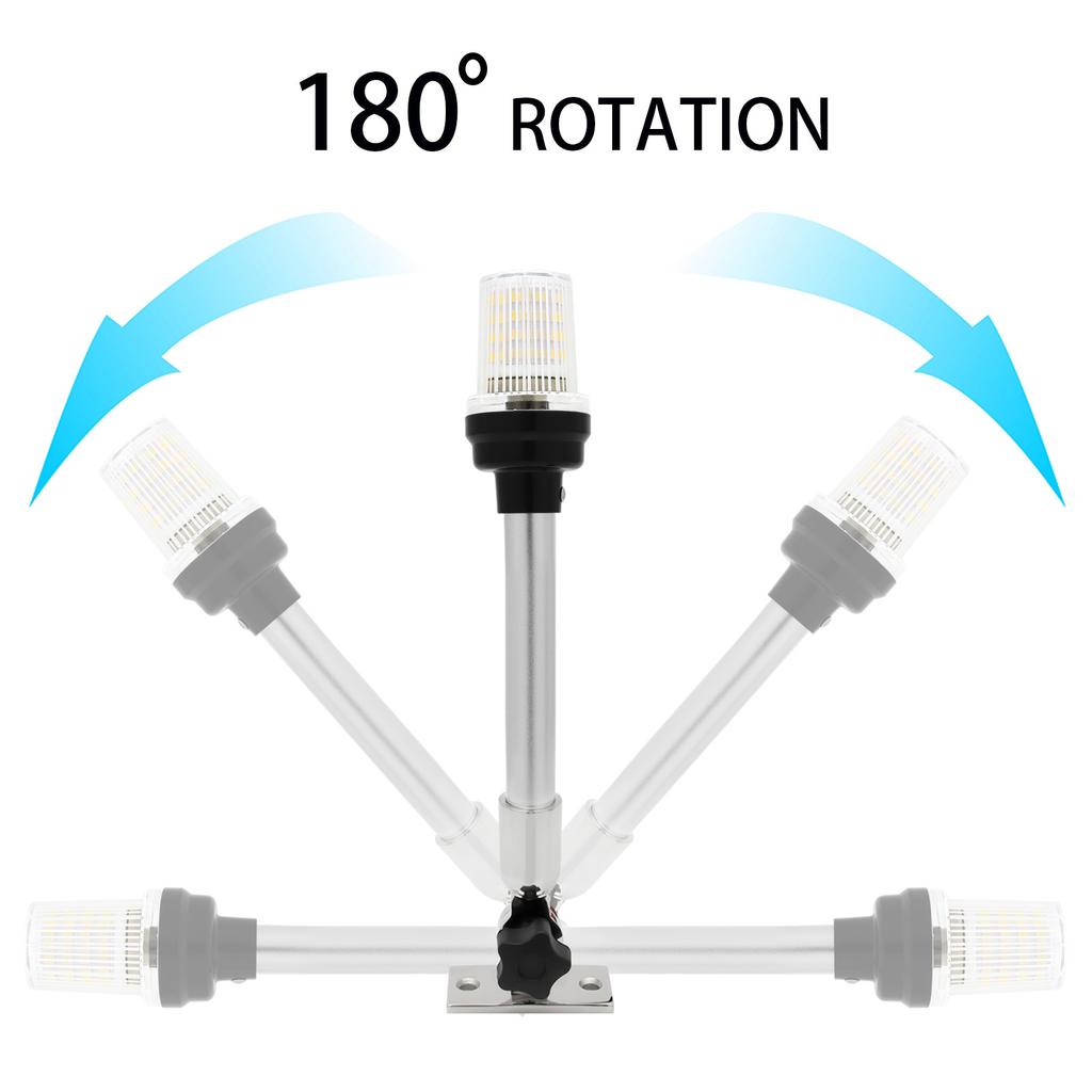12Inch Fold Down Boat LED Navigation Light for Yacht Marine Navigation Anchor Light 12V Sailing Signal Light 360 Degree Round 7