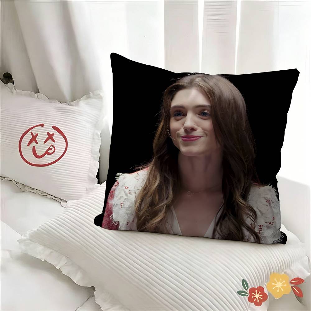 pc NNatalia DDyer Actor Figure Cute Pillow Case Fashion Square Pillowcase Bedroom Sofa Room Ins Decoration Leisure