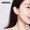 WOSTU Rose Gold Hoop Earrings 925 Sterling Silver Small Clip Earrings For Women