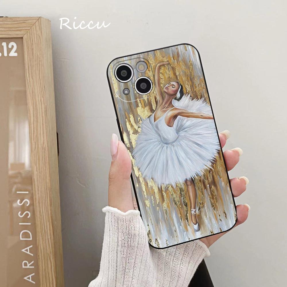 ДЛЯ IPhone 14 Love Art Балет Гимнастика Картина Маслом Мягкий Чехол для Iphone 14 11 12Pro 8 7 Plus X 13Pro MAX SE2020 XR XS Чехлы