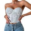 Shiny Sequin Waist Shaper Black Female Street Wear Corset Bustier Top  Women's Clothing Accessories