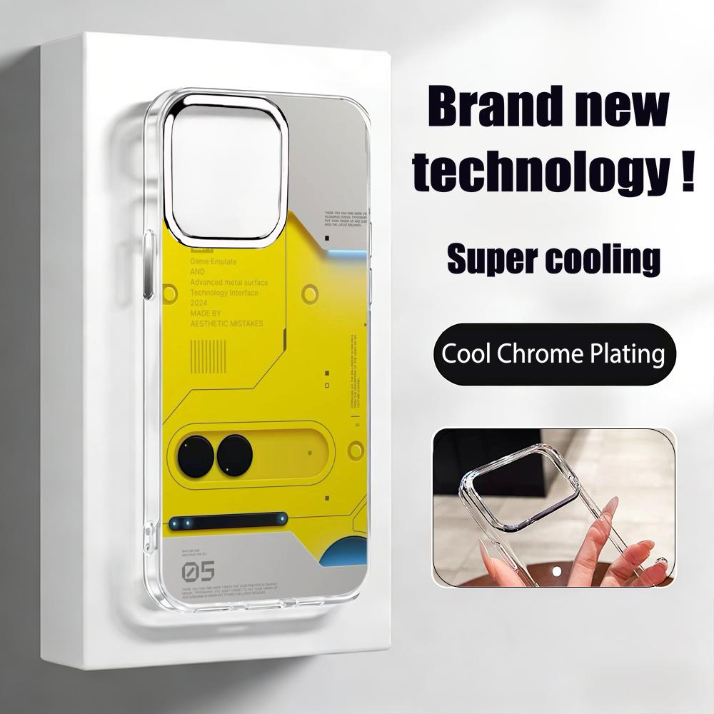Mobile app widgets Phone Case For iPhone17 air 16 15 14 13 12 11 Pro Max Plus Chrome Button Camera Ring Transparent Case