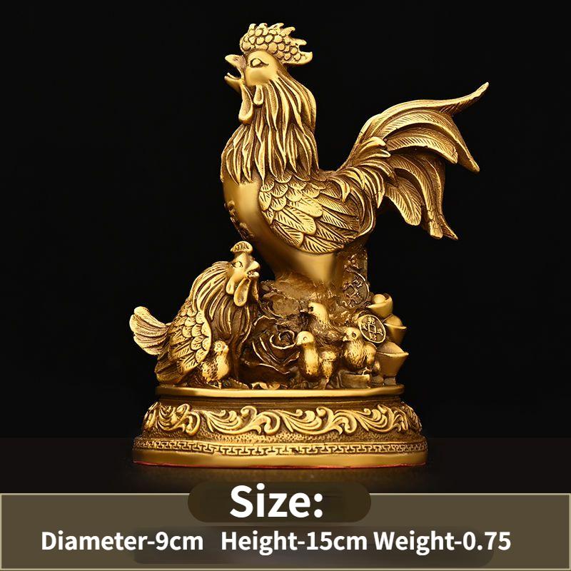 Медные куриные украшения Золотые монеты Счастливые куры Благоприятные украшения Гостиная Фойе Офисное украшение