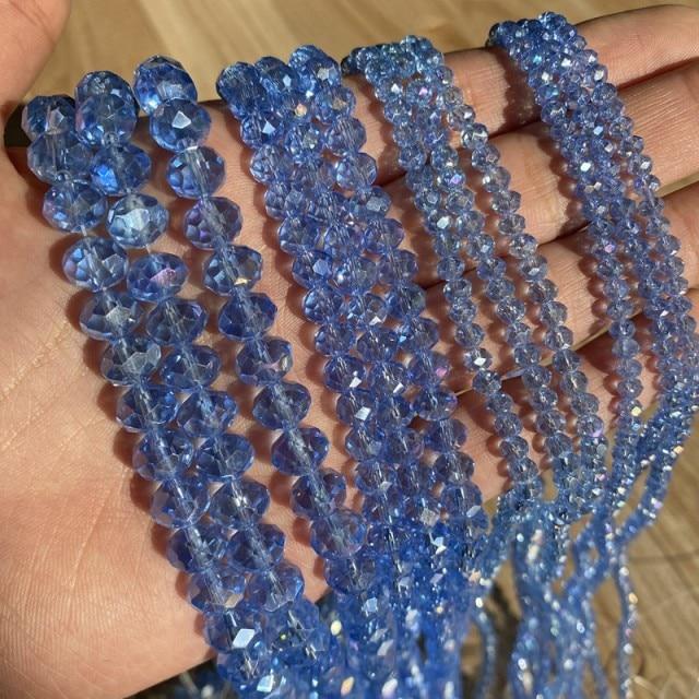 3/4/6/8 мм граненые круглые австрийские хрустальные бусины, блестящие стеклянные бусины-распорки Rondelle для рукоделия, изготовления ювелирных изделий, сделай сам, браслет 15 ''