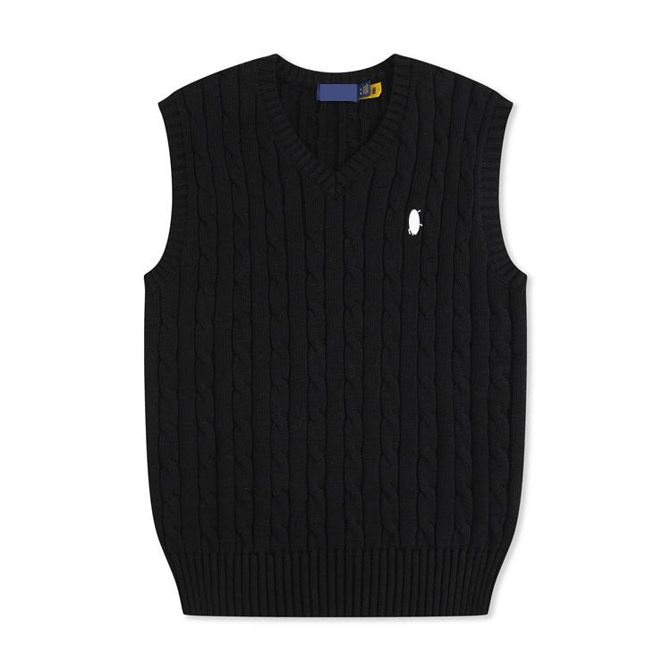 Мужской вязаный жилет-свитер с V-образным вырезом из шерсти и хлопка