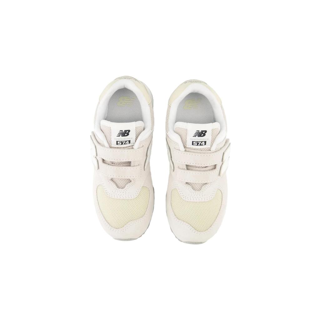 New Balance NB 574 Удобные Амортизация от ударов Ноги Устойчивые к истиранию Низкие Детские Беговые Кроссовки Бежевый Серый Белый PV574FOG