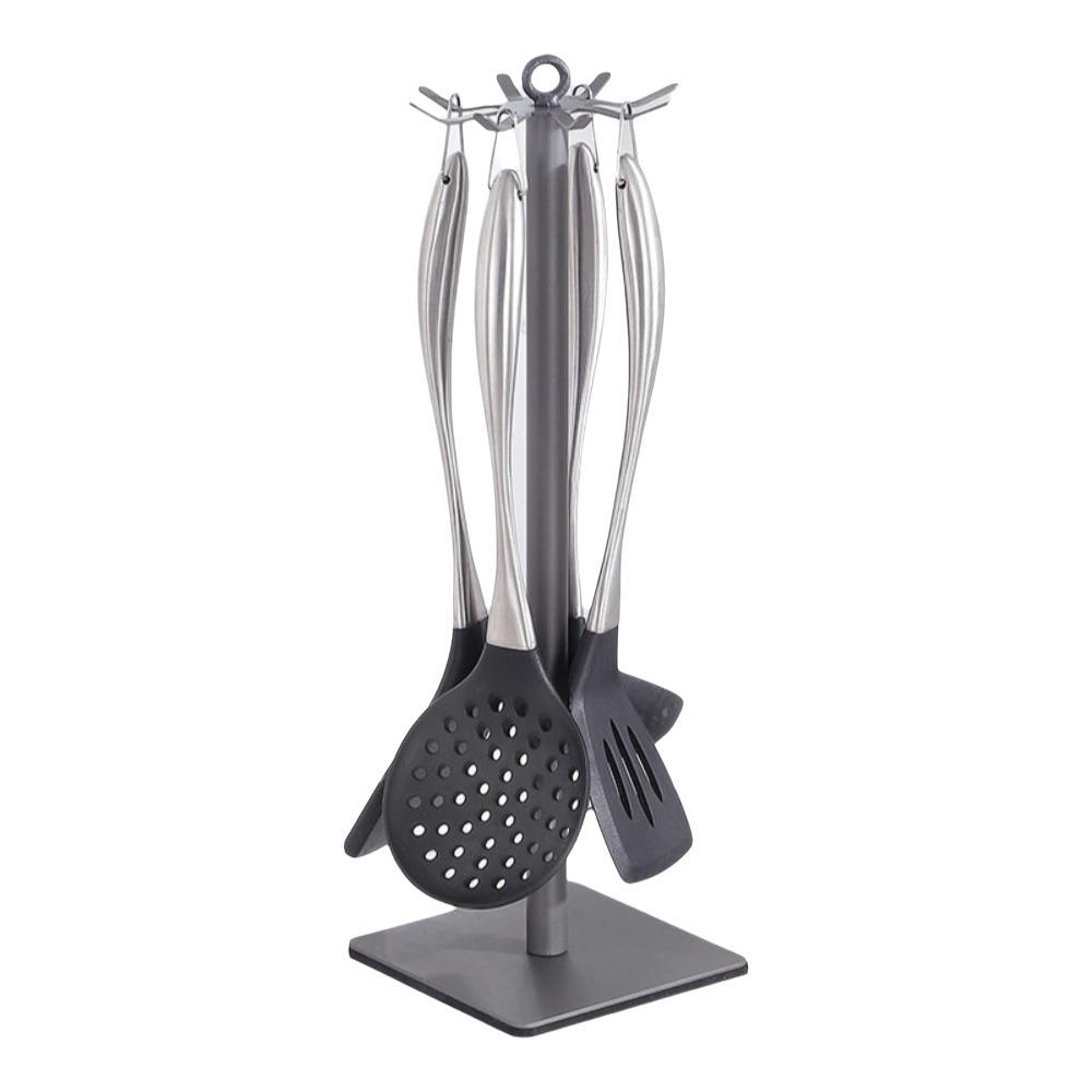 Stable Base Rotating Spatula Rack Movable Spoon Hanging Rack Pot Shovel Rack for Kitchen