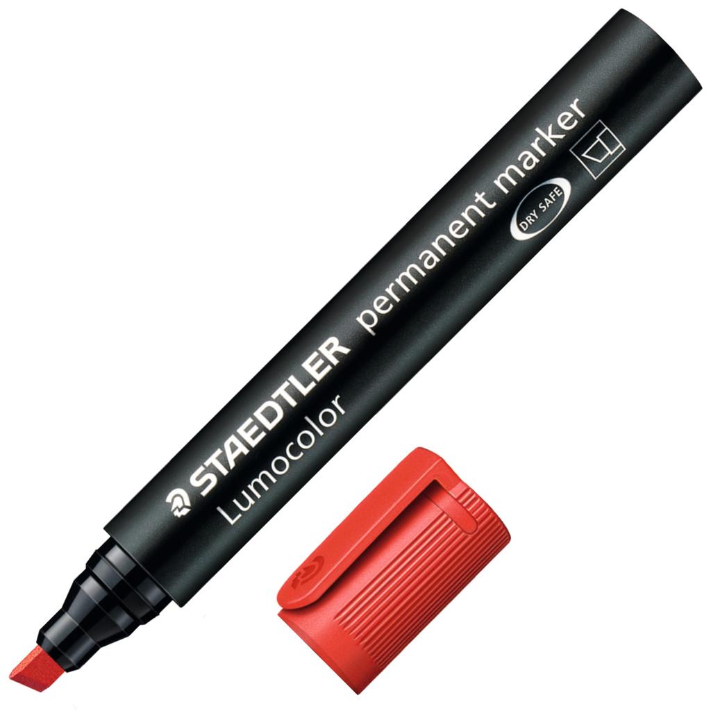 Staedtler Перманентные маркеры Lumocolor, Широкий скошенный наконечник, Заправляемые, 4 цвета (Красный, Синий, Зеленый, Черный) 350 WP4