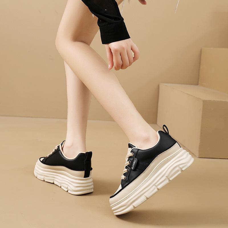 TUINANLE Обувь на танкетке для женщин, кроссовки на скрытом каблуке, осень-весна, женские белые туфли на платформе