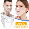 2pcs Durable Mask Face Combine Plastic Reusable Clear Face Mask Shield