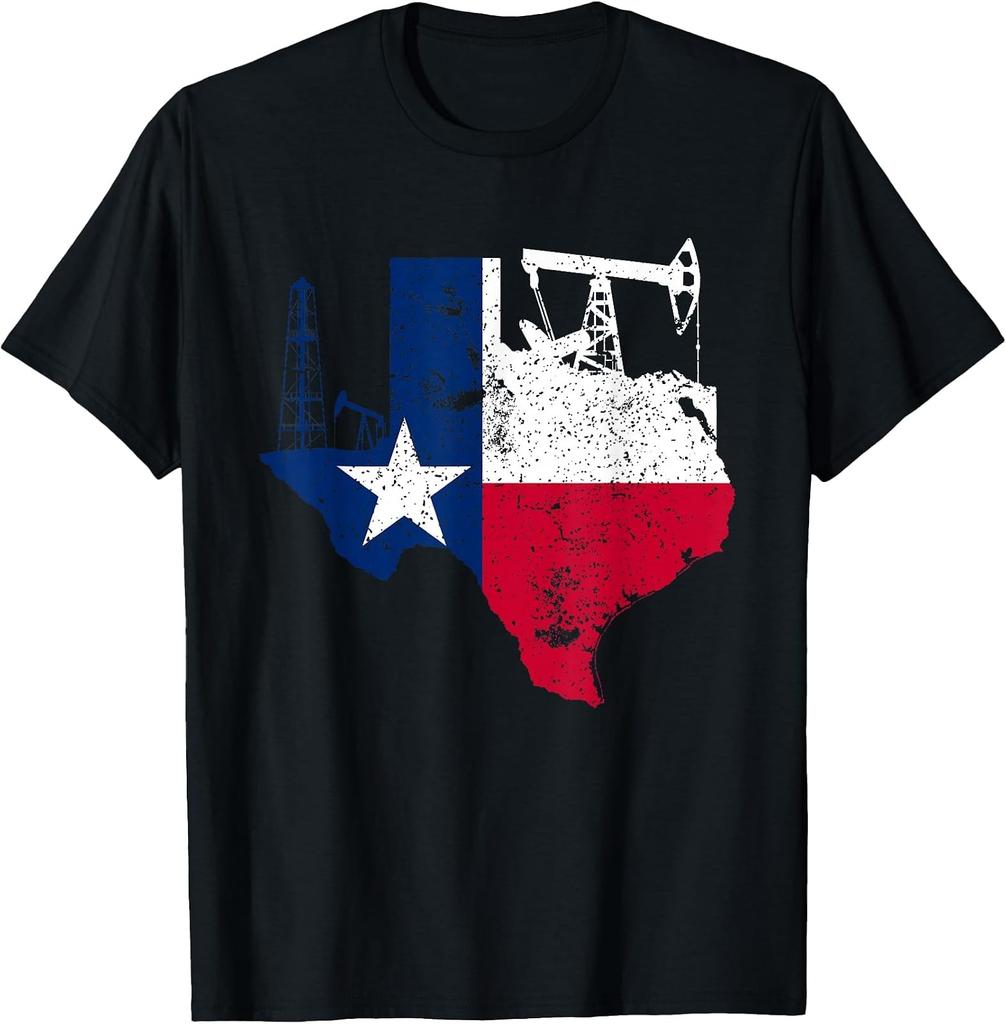 Texas Oilfield Worker Patriotic Drilling T-Shirt for Oilman Fans