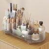 Органайзер для хранения косметики с 9 отделениями, большая вместимость, прозрачная вращающаяся на 360 градусов полка для хранения косметики