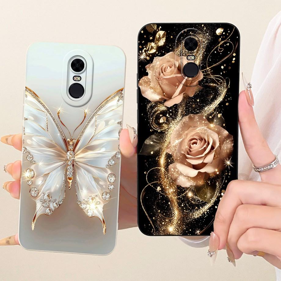 Новый модный чехол для телефона с рисунком для Xiaomi Redmi 5 Plus Redmi5 5+ 5Plus Funda Мягкий матовый силикон Узор с бантом Мультяшный кот Чехлы