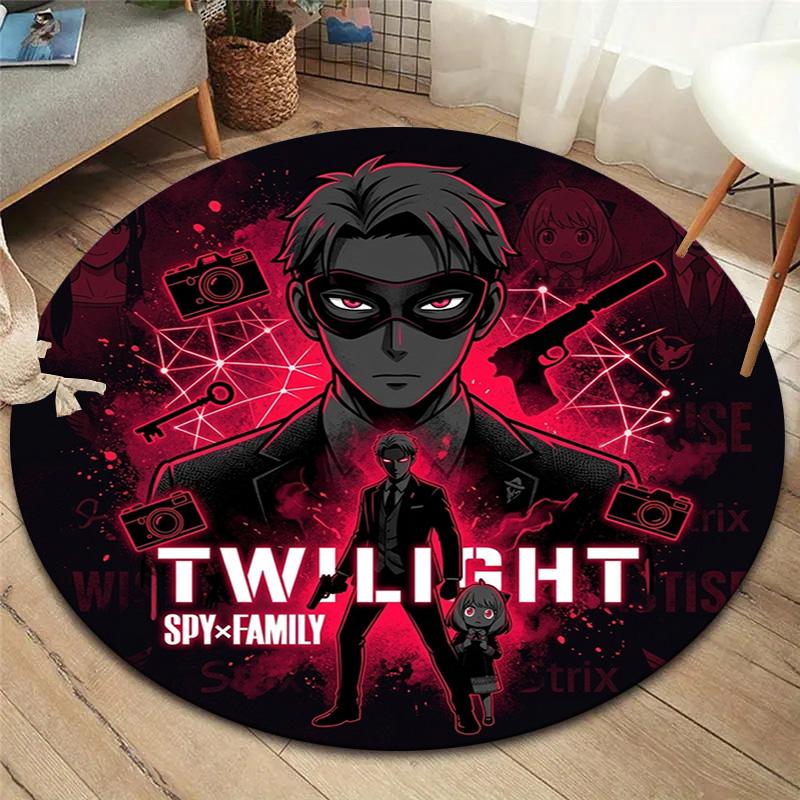 Ковер круглый Spy Family Ковер для гостиной, спальни, дивана, игровой комнаты Декор Нескользящий коврик для пола