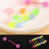 7Pcs Body Piercing Jewelry Luminous Glow Acrylic Tongue Rings Nose Barbell Bars