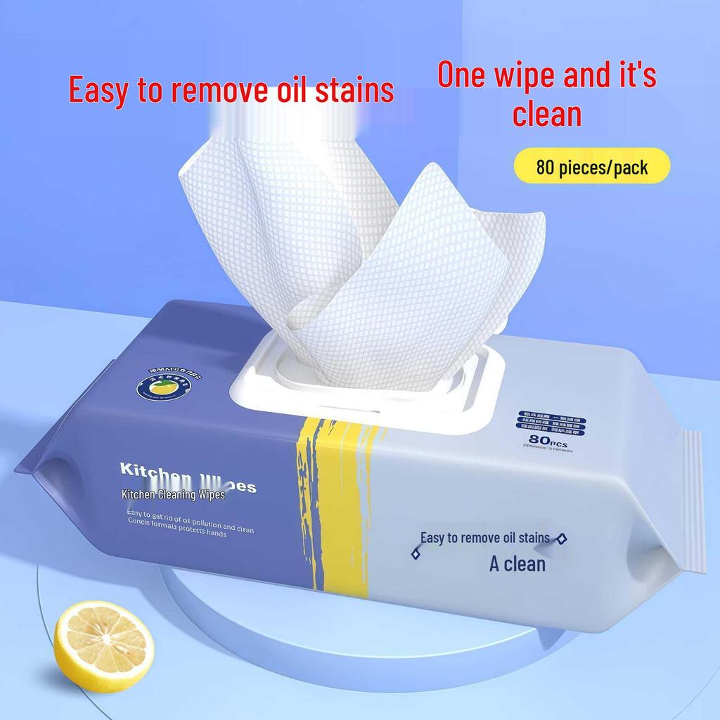Утолщенные кухонные обезжиривающие влажные салфетки для вытяжки и удаления пятен
