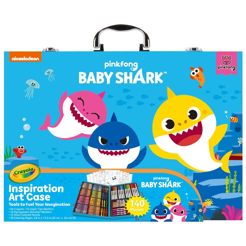Набор для рисования Crayola Baby Shark Inspiration Art Case 140 предметов 041148 Подлинный продукт