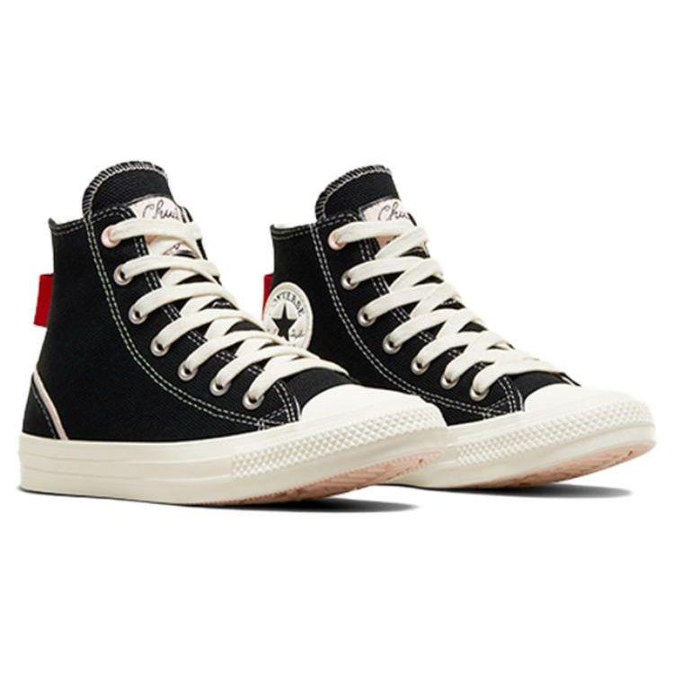 Converse Chuck Taylor All Star Высокие черные женские кроссовки Egret красные A07118C