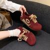 Fashion Color Matching Versatile Women's Sports Board Shoes Autumn and Winter Simple Niche Design Sense Thick Sole Heightening Bread Shoes Tide