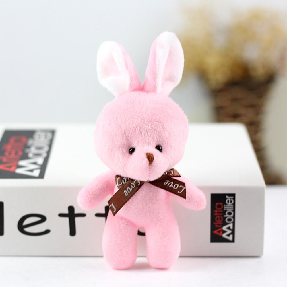 with Bow Tie Mini Teddy Dolls 16cm Keychain Pendant Cute Stuffed Rabbit  Kids