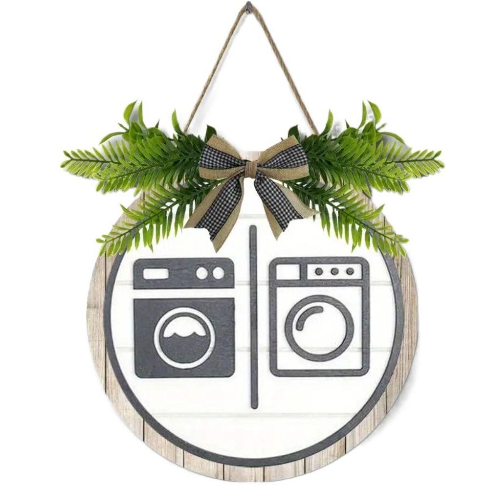 Round Wooden Toilet Sign Rustic Style Wall Hanging Signs Easy To Install Bathroom Sign Shower Room