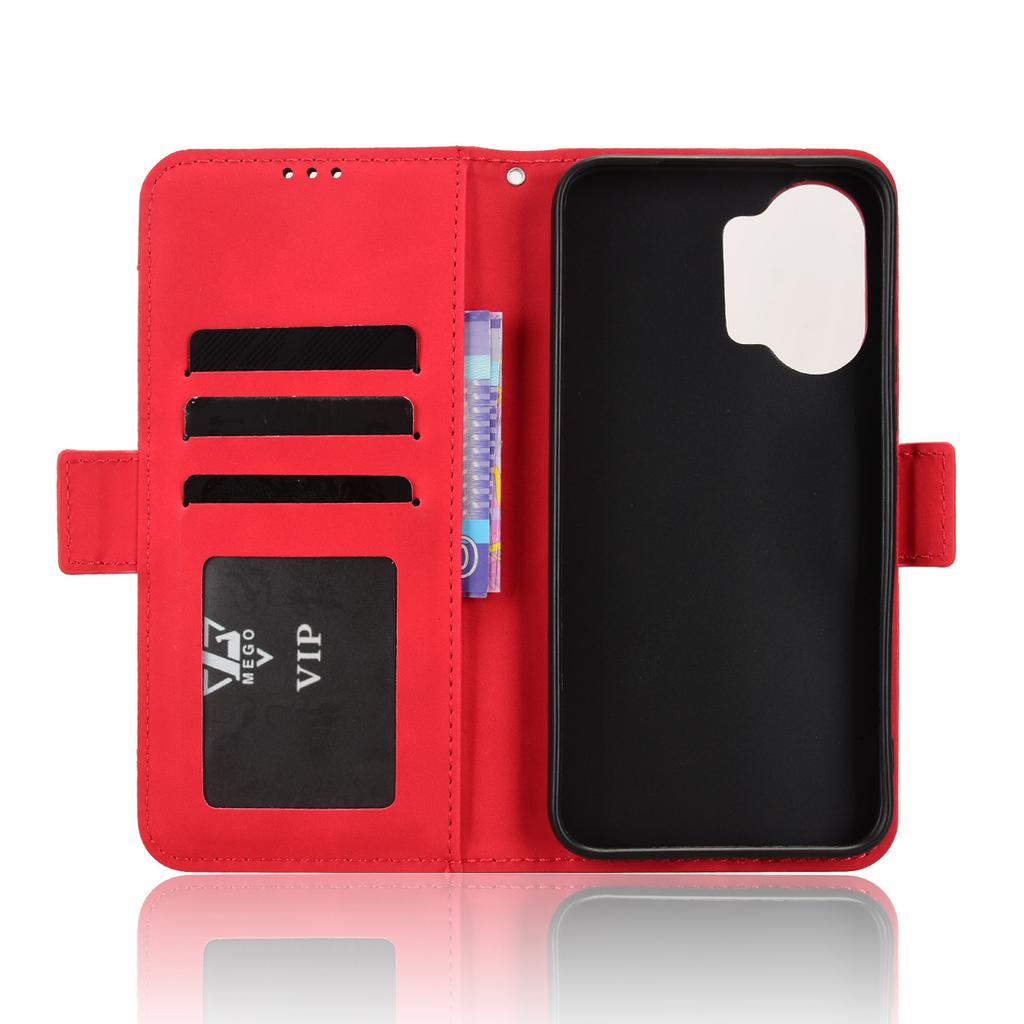 Wallet Case for Poco X8 Pro Max 5G - Leather/PU, Red, With Card Holder