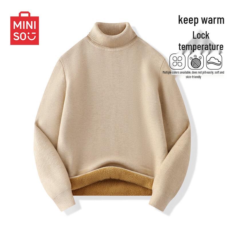 MINISO Мужской свитер с высоким воротником на флисовой подкладке
