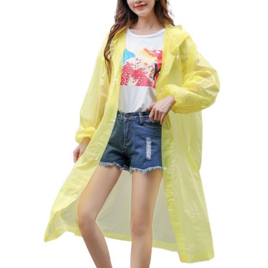 Long Raincoat Single-breasted Hooded Reusable Men Women Rainy Day Outdoor Hoodie Rain Coat for Garden