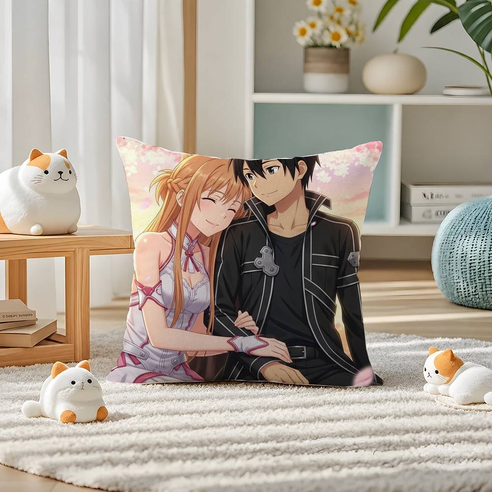 Подушка-плюш из Sword Art Online Богиня Стасия Асуна Мягкая коротковорсовая наволочка для дивана, спальни, домашнего декора Подарок